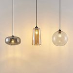Lucande Wilja pendellampe i glass, 3-lys, trefarget