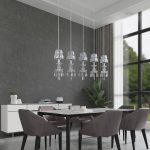 Lucande Yasanie LED-pendellampe, 5 lyskilder, lang