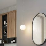 Lucande hengelampe Bidolo, kromfarget, glass, Ø 15 cm, IP44