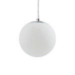 Lucande hengelampe Bidolo, kromfarget, glass, Ø 15 cm, IP44