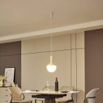 Lucande hengelampe Florine, beige/opal, keramikk, glass
