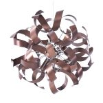 Lucande hengelampe Kaelor, Ø 46 cm, kobberfarget, aluminium