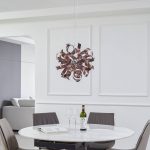 Lucande hengelampe Kaelor, Ø 46 cm, kobberfarget, aluminium