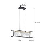 Lucande hengelampe Kassi, svart, jern, dimbar, 90 cm