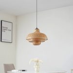Lucande hengelampe Rasmina, bambus, Ø 50 cm, 1 lyskilde