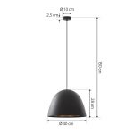 Lucande pendellampe Delarion, svart/messing, aluminium