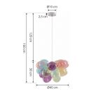 Lucande pendellampe Diborah, farget, glass, Ø 40 cm, G9