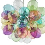 Lucande pendellampe Diborah, farget, glass, Ø 50 cm, G9