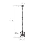 Lucande pendellampe Eryk, Ø 23 cm, svart, glass, 3-lys