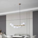 Lucande pendellampe Isandro, gull/opal, 7-flammers