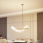 Lucande pendellampe Isandro, gull/opal, 7-flammers
