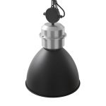 Lucande pendellampe Kaeloria, svart/sølv, aluminium, Ø 35 cm