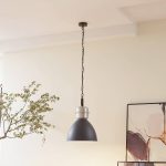 Lucande pendellampe Kaeloria, svart/sølv, aluminium, Ø 35 cm