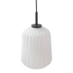 Lucande pendellampe Lirien, svart, glass, Ø 20 cm