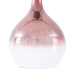 Lucande pendellampe Lyrisa, 1-lys, kobberfarget, glass, 22cm