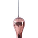 Lucande pendellampe Lyrisa, 1-lys, kobberfarget, glass, 22cm