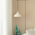 Lucande pendellampe Niamara, beige, aluminium, Ø 28 cm