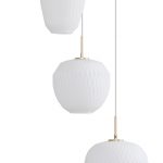 Lucande pendellampe Quinara, 3-lys, opal, glass, Ø 52 cm