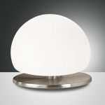 Morgana bordlampe, nikkel/hvit, berøringsdimmer, 3 000 K