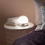 Morgana bordlampe, nikkel/hvit, berøringsdimmer, 3 000 K