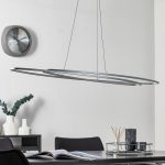 Oval LED-pendellampe Flair, aluminium