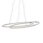 Oval LED-pendellampe Flair, aluminium