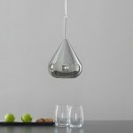 Pendellampe lilla, røykgrå, 1-lampe, glass