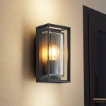 Arcchio Ismera utend⌀rs vegglampe, m⌀rk grå/klar, IP65, glass