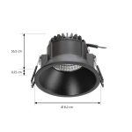 Arcchio LED-downlight Niria, svart, 4 000 K