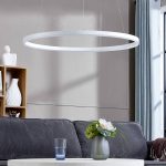 Arcchio LED-hengelampe Albiona, hvit, 1 ring, ⌀ 80 cm