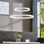 Arcchio LED-hengelampe Albiona, hvit, 2 ringer, ⌀ 60 cm