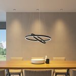 Arcchio LED-hengelampe Albiona, svart, 2 ringer, ⌀ 60 cm