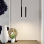 Arcchio LED-pendellampe Franka, 2 lyskilder, svart, aluminium