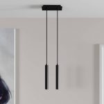 Arcchio LED-pendellampe Franka, 2 lyskilder, svart, aluminium