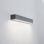 Arcchio LED utend⌀rs vegglampe Lengo, CCT, 50 cm, 1-lys, grå