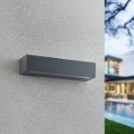 Arcchio Miraz utend⌀rs LED-vegglampe, m⌀rkegrå