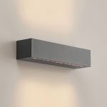 Arcchio Miraz utend⌀rs LED-vegglampe, m⌀rkegrå