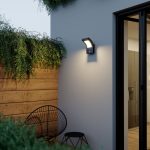 Arcchio utend⌀rs LED-vegglampe Advik, 28 cm, antrasitt, sensor