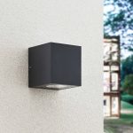 Arcchio utend⌀rs LED-vegglampe Tassnim, 12 cm, antrasitt, IP65
