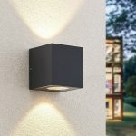Arcchio utend⌀rs LED-vegglampe Tassnim, 12 cm, antrasitt, IP65