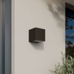 Arcchio utend⌀rs LED-vegglampe Tassnim, 12 cm, grafitt, IP65