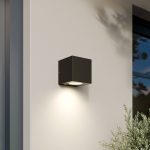 Arcchio utend⌀rs LED-vegglampe Tassnim, 12 cm, grafitt, IP65