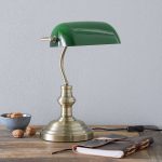 Bankers klassisk bordlampe 42 cm gr⌀nn