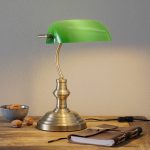 Bankers klassisk bordlampe 42 cm gr⌀nn