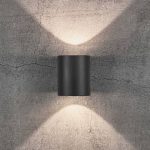 Canto 2 Seaside LED utend⌀rs vegglampe, svart, aluminium, 10 cm