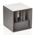 Cube utend⌀rs LED-vegglampe basaltgrå