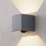 Cube utend⌀rs LED-vegglampe basaltgrå