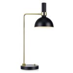 Dempbar bordlampe Larry, svart-messing