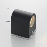 ELC utend⌀rs vegglampe Fijona, rund, 8,1 cm, grå, aluminium