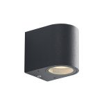 ELC utend⌀rs vegglampe Fijona, rund, 8,1 cm, grå, aluminium